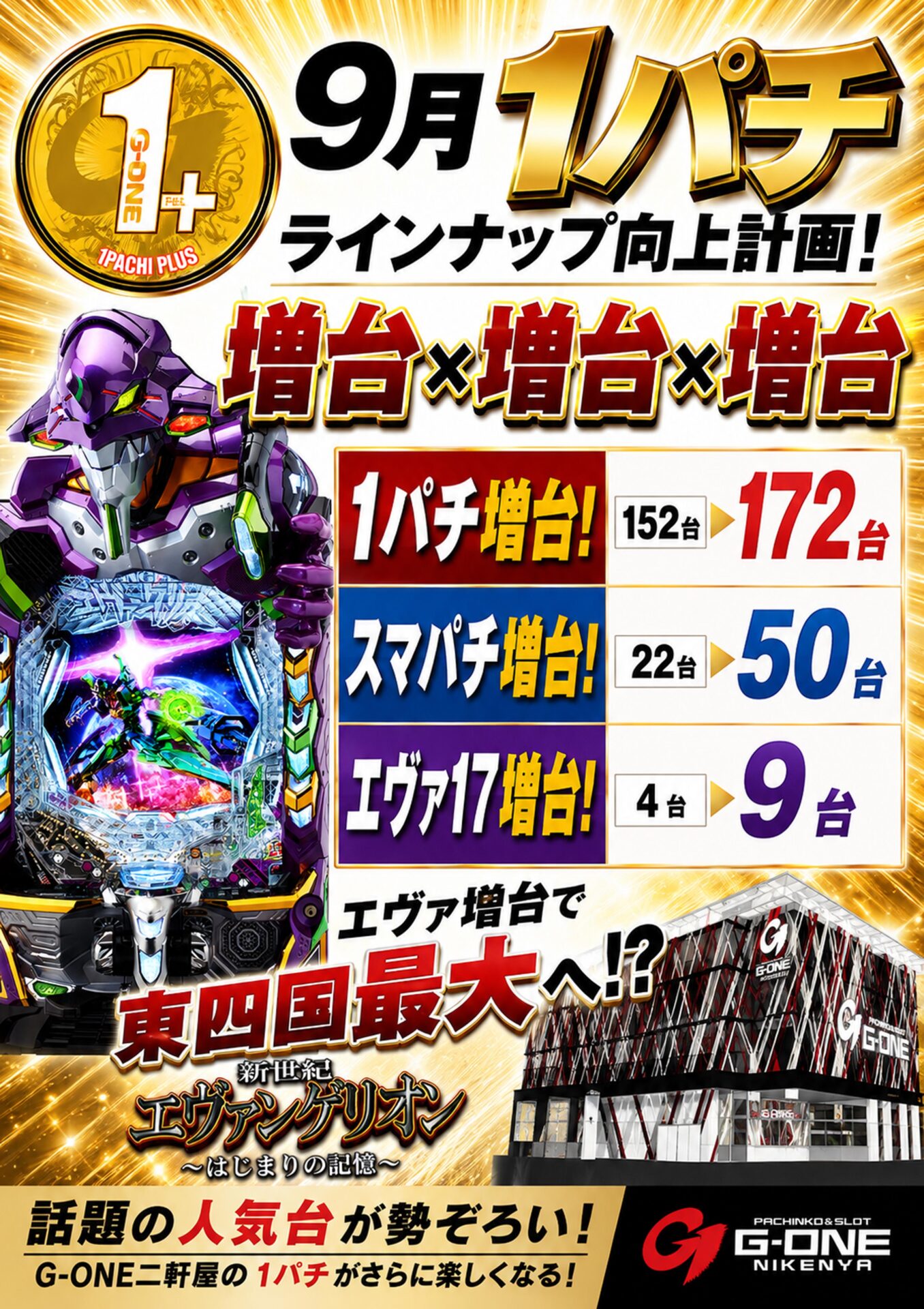 G-ONE 二軒屋店（ポスター右）
